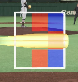 Cropped bunting cursor crossing the strike zone