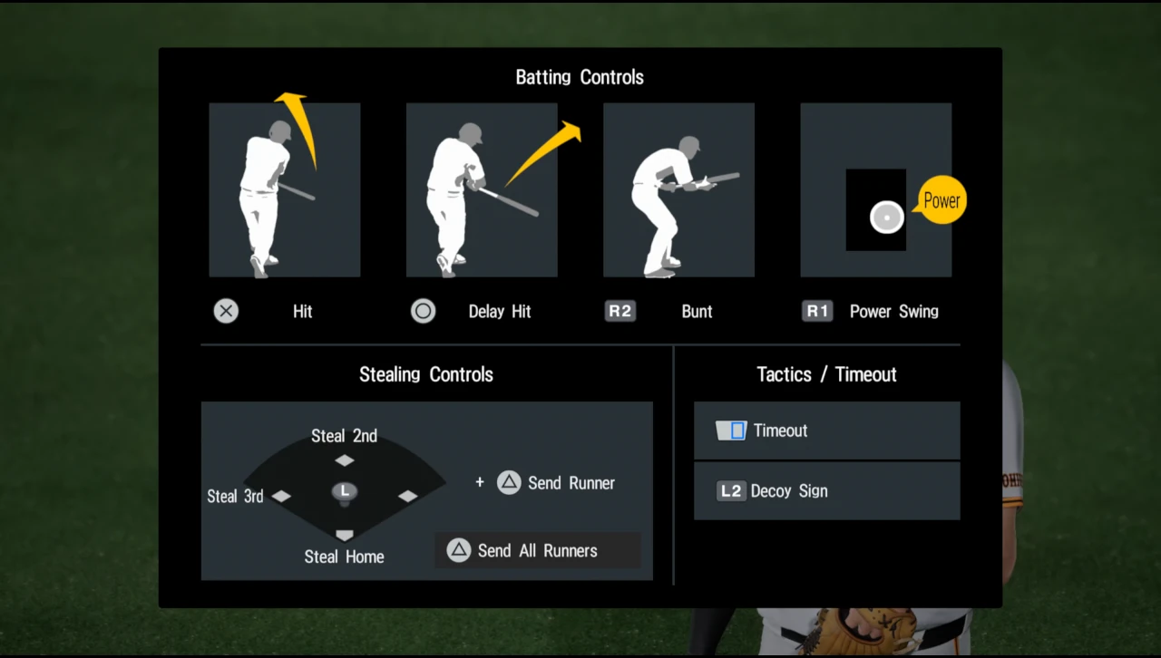 Official English batting and baserunning controls