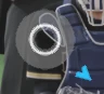 Cropped blue pitch movement arrow beside the target