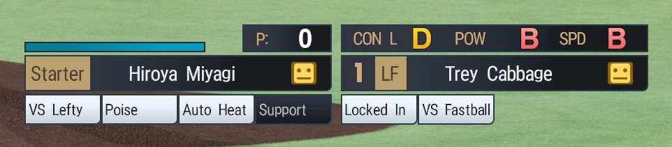 Cropped pitcher and batter matchup HUD