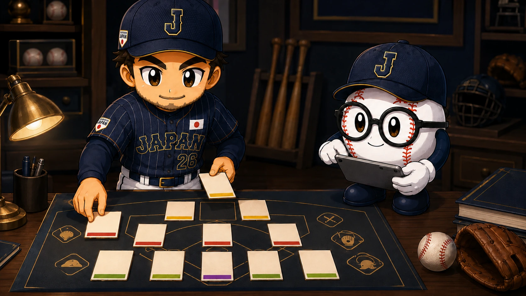 Takumi and Sato sorting player-development roles