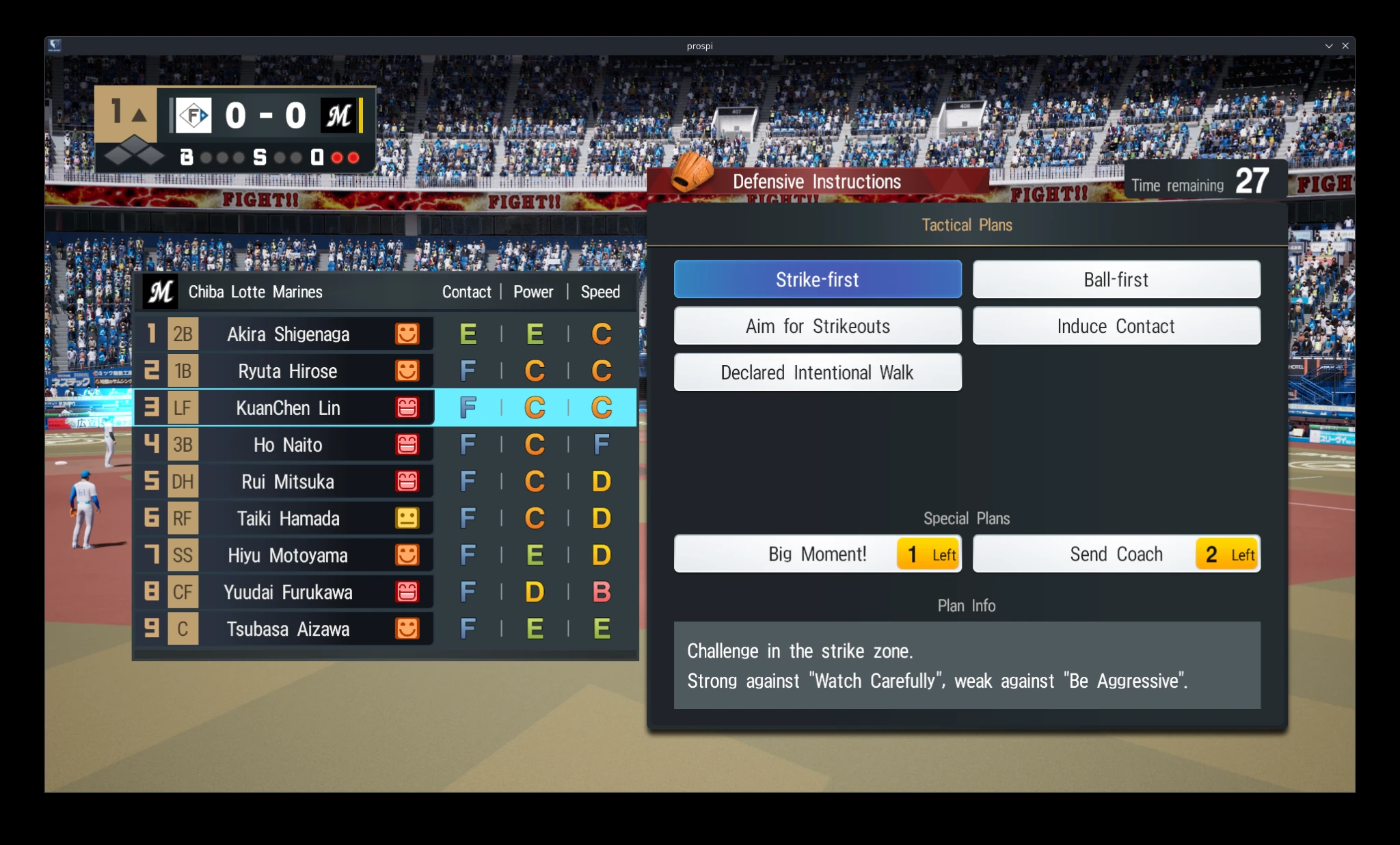 Grand Prix defensive and special plan selection