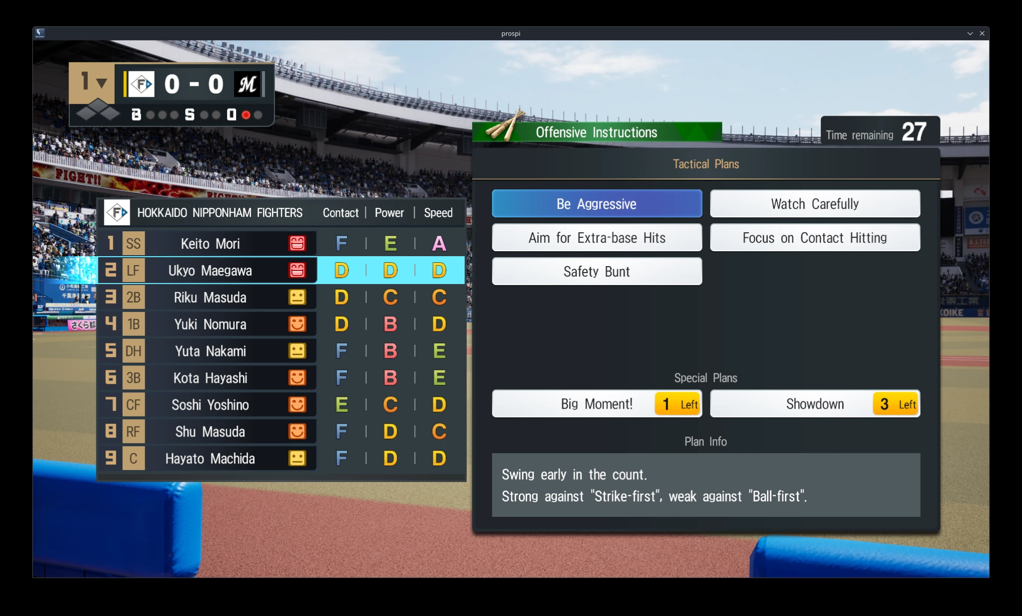 Grand Prix offensive tactical plan selection