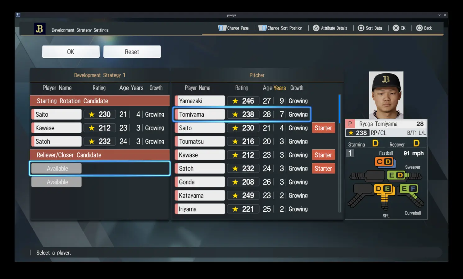 Starting Catcher Candidate training effects